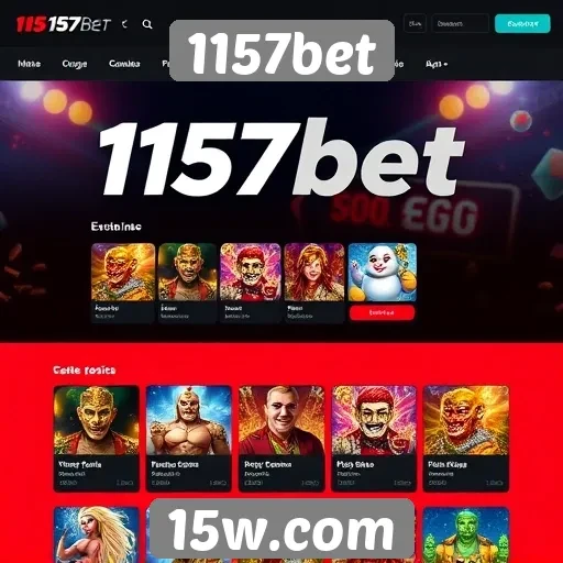 Interface e design do site 1157bet